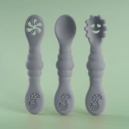 3PCS Silicone Spoon Fork For Baby Utensils Set Feeding Food Toddler Learn To Eat Training Soft Fork Cutlery Children's Tableware