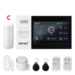 PGST WiFi 4G GSM Alarm System Works with TUYA Smart Life for Home Security with PIR Wireless Solar Siren Works with Aleax