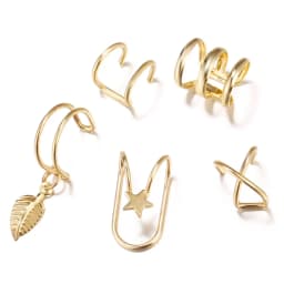 12PC Creative Gold Color Leaves Clip Earrings for Women Men Simple C Ear Cuff No Piercing Ear Ear Clip Set Trend Jewelry Gift
