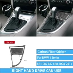 For BMW E81 E82 E87 E88 1 Series Interior Accessories 2008-2013 Gear Shift Knob Dashboard AC Outlet Carbon Fiber Cover Stickers