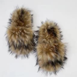 Luxury Fluffy Faux Fur Heart Shape Bag With Slippers For Women Raccoon Brown Teddy Bear Fox Fur Slides Heart Bag Sets Girls