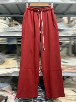 Red Drawstring Elastic Waist Oversized Retro Trouser Woman Casual Wide Leg Pant Loose Y2K Harajuku Sweatpants Cototn Blend