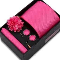 Top Quality Solid Color Ties Hanky Cufflinks Brooch Set Elegant Jacquard Necktie For Men Business Wedding In Gift Box Gravatas