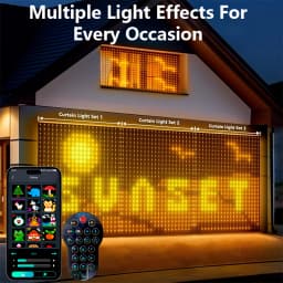 Christmas Smart Curtain Lights, RGBIC String Lights with App Control, Music Sync, DIY Patterns and Timer for Window Party Decor