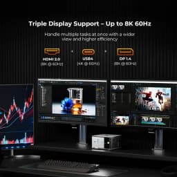 GMKtec M8 Mini PC AMD Ryzen 5 PRO 6650H 16GB RAM NO SSD NO OS Mini Desktop Computers Triple 4K Display, WiFi5.2,BT6E, USB-C, DP