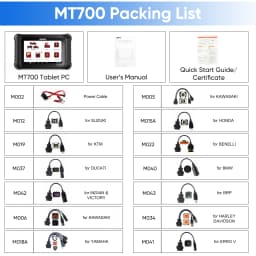 ANCEL MT700 Motorcycle Diagnostic Tool All System Oil Reset ABS Bleeding ECU Coding Active Test OBD 2 Motorcycle Scanner