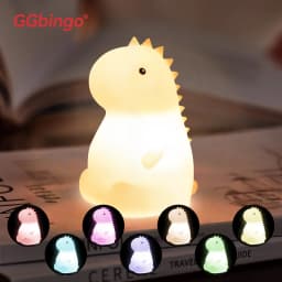 GGbingo Cute Pear Night Light 7-Color Dimmable Touch Control Night Light Silicone Stress Reducing Pat Duck Lamp USB Rechargeable