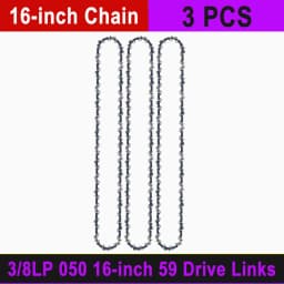 Electric Chainsaw Chain Long-lasting 16" Chain Saw Blade w/ 59 Drive Links 3/8"LP Pitch Premium Alloy Rounded Teeth for Woodwork