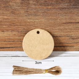 100pcs 3-5cm Round Kraft Paper Tags with Strings Wedding Birthday Christmas Party Gift Hang Tag Labels Packaging Supplies Decor