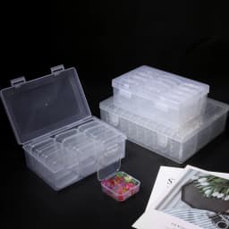 1PC Transparent Plastic Dust-proof Storage Box Multifunctional Storage Box For Small Jewelry Nail Art Perler Beads Organization
