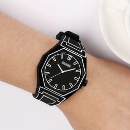 Preppy Style Quartz Wrist Watch - Round Dial, Electronic Drive, Silicone Strap, Unisex, Holiday Gifts(Gift box does not include)
