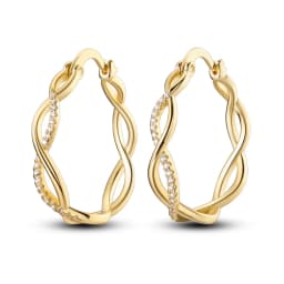 925 Sterling Silver Gold Color Circular Hoop Earrings Golden Earring Fit Original Charms Diy Fine Jewelry For Fashion Women