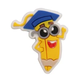 1pcs PVC Shoe Charms Folder Book Graduation School Bus Teacher Schoolbag Sandals Shoes Decoration Fit Wristbands Kid Party Gift