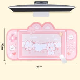 Bunny Desk Pad NS Switch Keyboard Gaming Mat Large Mat Mousepad Pastel Pink Animal Kawaii Cute Anime Desk Blotter Protector
