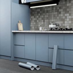 Kitchen DIY Self-Adhesive Waterproof Oil-proof PVC Wall Stickers Cabinets Countertop Wallpaper Bathroom Desktop Renovation Films