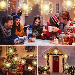 1200LED Hanging Starburst String Lights Garden Patio Party Firework Lamp Garland Decor Waterproof Christmas Twinkle Fairy Lights