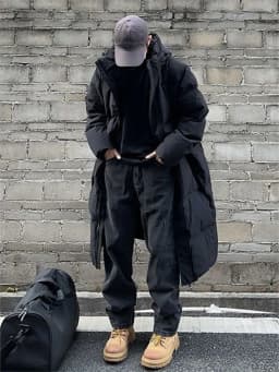 Men's Hooded Medium Long Down Cotton Jacket for Winter Cold Over The Knee Coat for Northeast China At 40°C Suitable for Winter