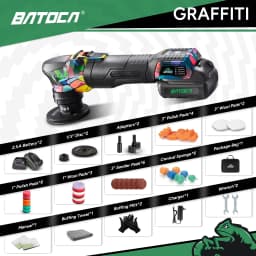 BATOCA S4 Cordless Car Polisher Mini Nano Wireless Polishing Machine Kit Quick Change Heads Brushless Motor 3/12mm Orbital