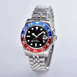 Custom Logo New Men Mechanical Wristwatch Jubilee Stainless NH34 GMT Watch Sapphire Glass Men Watches hombre