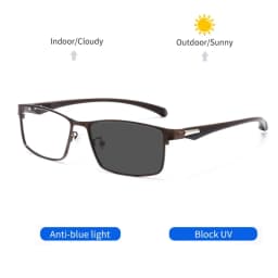 KOCOLIOR Anti Blue Light Men Reading Glasses Titanium Alloy Metal Frame Business Computer Reader +1.50 1.75 2.0 2.25 2.50 2.75