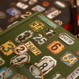 24 Pcs Retro Alphabet, Number & Symbol Label Stickers Sticker Pack Scrapbooking Diary Vintage Decoration Junk Journal Stickers