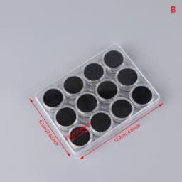 Transparent Round Gemstone Display Collection Storage Box Jewelry Gems Loose Diamond Container Jar Organizer Tray Case with Lid