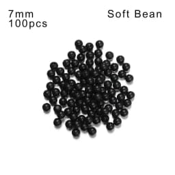 100PCS 3mm-12mm Plastic Black Round Fishing Floats Beads Spacer Stopper Soft Hard Beans Fishing Lures Bait Hook Rig Accessories