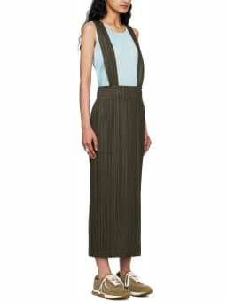 Miyake Pleated Black Thicker Bottoms Heavyweight 2 Midi Skirts