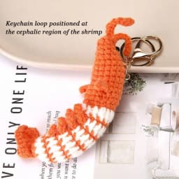 Cute Shrimp Charm Bag Pendant Cartoon Mini Hand Knitted Keyring Lovely Pendant Couple Keychain Bag Accessories