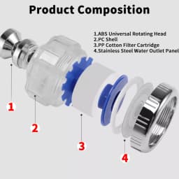 360° Kitchen Faucet Aerator, Water Saving Nozzle Sprayer with Swivel, Adjustable Tap Head Filter for Sink Extension Filter Eau