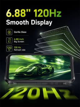 Rugged Smartphone Android 16 Cubot KingKong Dura, Up to 32GB RAM +256GB ROM, 6.88-Inch 120Hz Screen, IP68&IP69&MIL-STD-810H, NFC