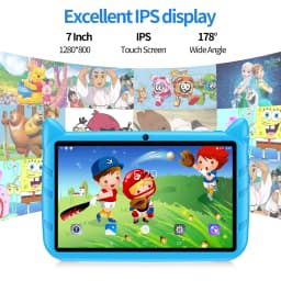 New 7 Inch Cartoon Pattern Kids Tablets Quad Core 4GB+64GB ROM Bluetooth 5G WiFi Learning Education Games Tablet Children's Gift