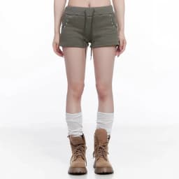 Early spring new hot diamond lace up sexy European and American retro Y2K short high street punk casual simple shorts for women