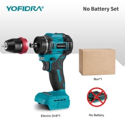 YOFIDRA 2 IN1 Brushless Electric Screwdriver Hammer Cordless Drill Impact Multifunctional Power Tool For Makita 21V Battery Pin