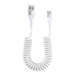 Spiral Stretchable USB C Data Cable 5A Fast Charging Cord for Xiaomi Samsung Huawei Type C Scalable Spring Coiled Charge Wire