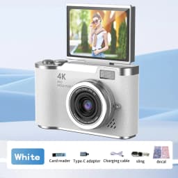 Digital Camera 8X Digital Zoom Vintage Vlog Video Recorder 180° Flip Screen Selfile Compact Digital Photography Camera for Kid