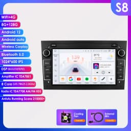 8G 128G Android 12 Car Radio For Opel Astra H J 2004 Vectra Vauxhall Antara Zafira Corsa C D Vivaro Meriva 4G Carplay GPS Player