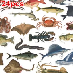 Vintage Conch Shell Sticker Label Scrapbooking Marine Life Stationery Stickers For Children Decorative Diary Album