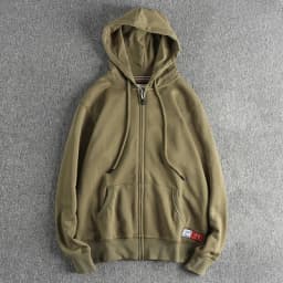 Autumn Winter New American Retro Long Sleeve Solid Color Hooded Hoodies Men's Simple Washed Casual Loose Cardigan Sweatshirts
