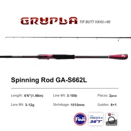 PURELURE GRUPLA Spinning Casting Rod High Carbon Universal Long Throwing Fishing Rod in FUJI Accessories Fast