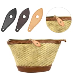 2pcs Leather Leaf Zip Puller Bag Replacement Zipper Head for DIY Luggage Handbags Purse Backpacks Clothes Accessories