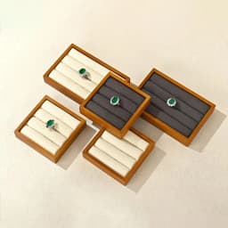 Oirlv New Solid Wooden Ring Tray Jewelry Display Storage Plate For Ring Jewellery Counter Showcase Props Jewellery Organizer