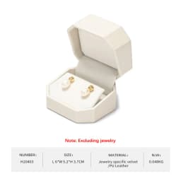Oirlv Single and Double Ring Box PU Leather Wedding Jewelry Box Organizer Case Gift Jewelry Ring Box for Engagement Customizable