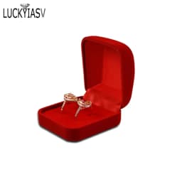 Velvet Trinket Box Ring Box Jewelry Organizer Double Rings BoxJewelry Box Wedding Gift Box Joyeros Organizador De Joyas