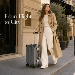 20" Carry On Suitcase Airline Approved, PC Hard Shell Luggage With Aluminum Frame, Spinner Wheels, Built-In Cup Holder, Travel Travel Suitcase