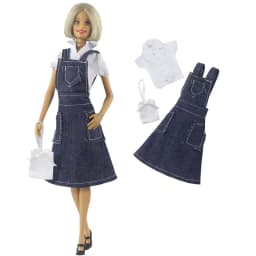 Suspender Jeans Doll Clothes 1:6 Scale Outfit for 11.5 Inch 30cm Doll Many Style for Choice Gifts for Girls Doll Accessories