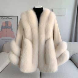 Whole Skin Fox Fur Grass Women's Mid length 2023 New Fur Integrated Sheep Skin White Duck Down Down Coat Winter