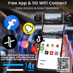 4K Quad Lens Car Camera WIFI Dashcam 360° Coverage Car DVR 24H Parking Monitor Starlight Night Vision Car Security Accessory