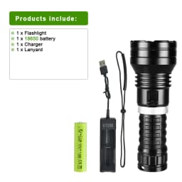 10000LM Powerful XHP360 Diving Flashlight IPX8 Underwater Lamp Professional Scuba Diving Torch 1000M High Power LED Flashlights