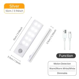 10/20/30/40/50CM Under Cabinet Led Light Sensor Movement Rechargeable Wireless Led Lamp Night Light Cupboard Bedroom Wardrobe